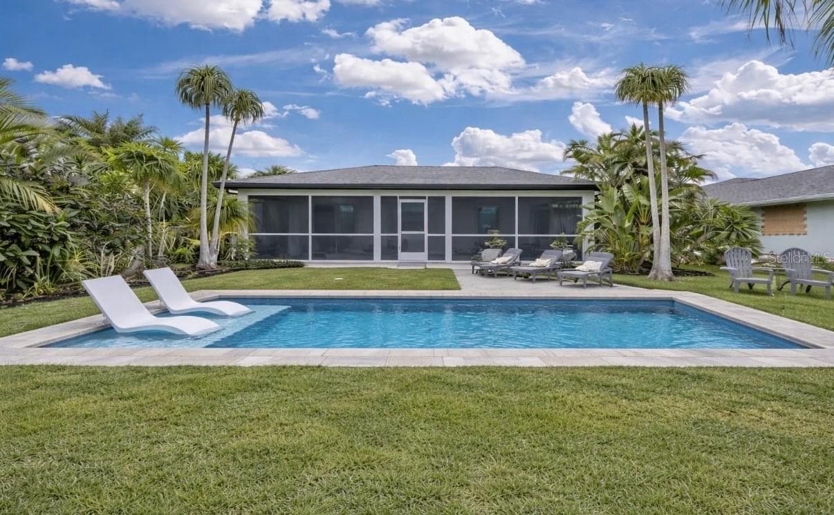 This pool is a representation of what could be built. House doesn't have a pool currently. - 15180 LYNEBURG AVE, PORT CHARLOTTE