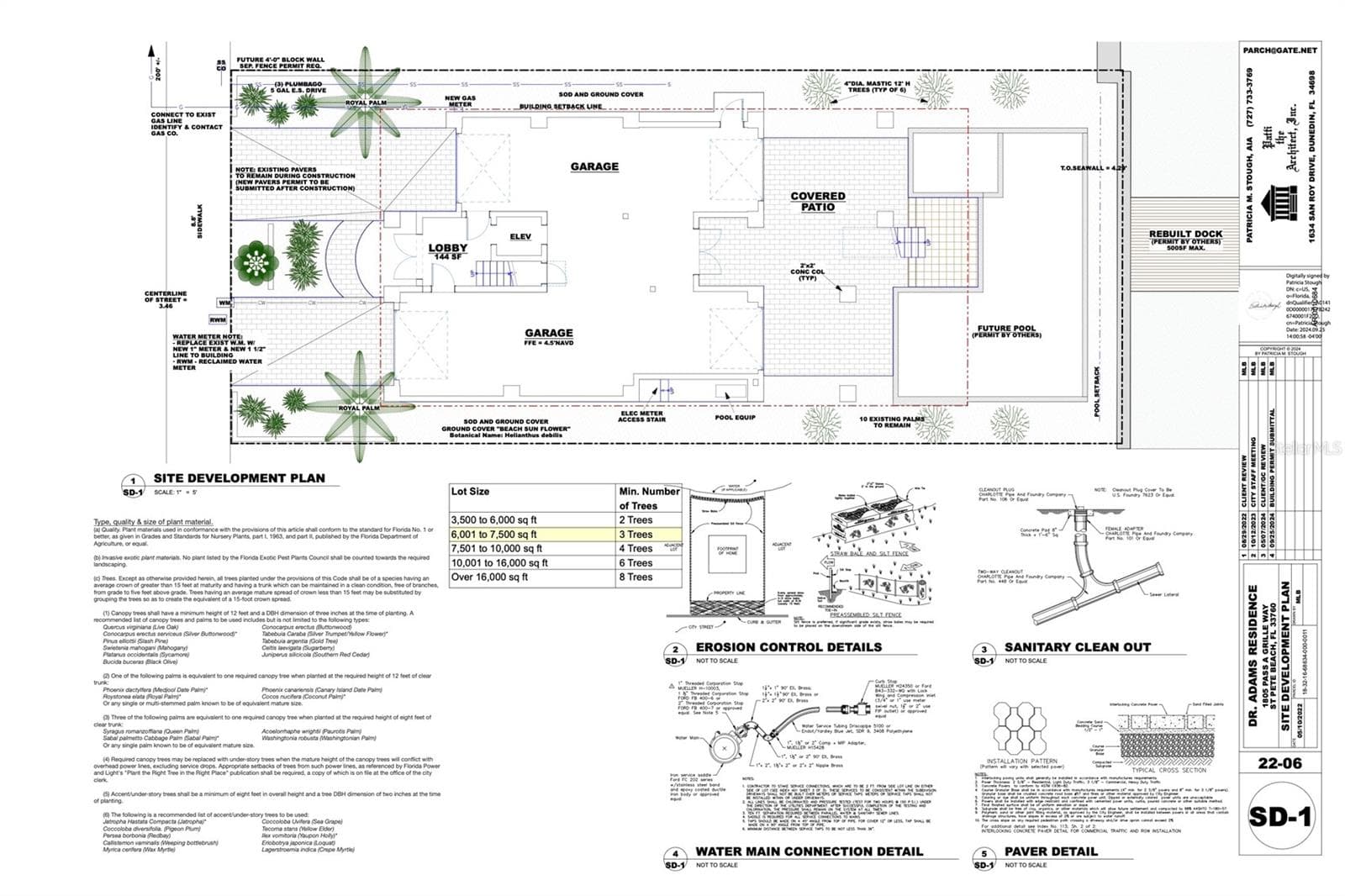 Site plan for current St. Pete Beach building permit #2402156 -Shown for informational purposes only - 1805 PASS-A-GRILLE WAY, ST PETE BEACH