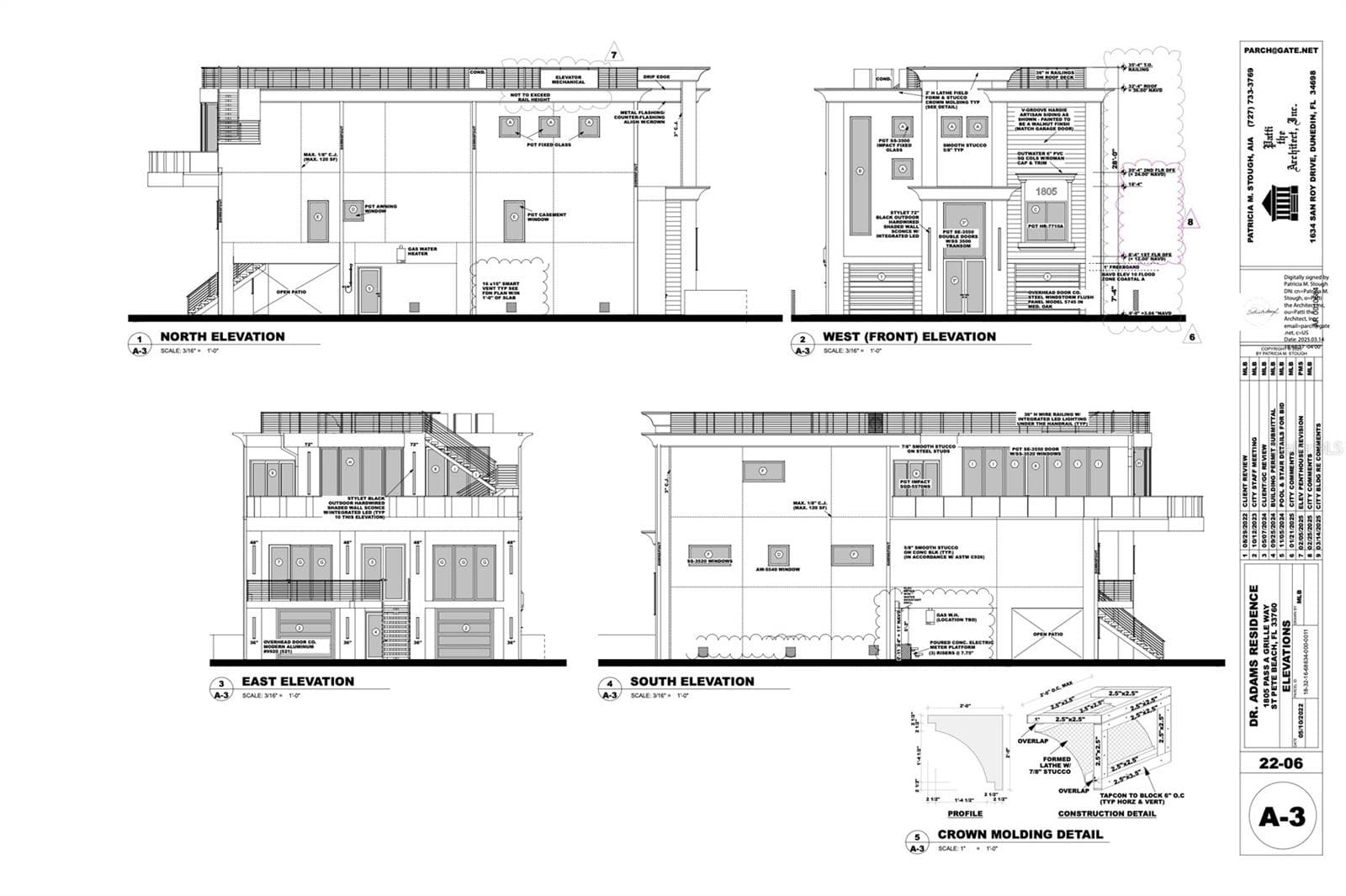 Elevations for current permit #2402156 -Shown for informational purposes only - 1805 PASS-A-GRILLE WAY, ST PETE BEACH