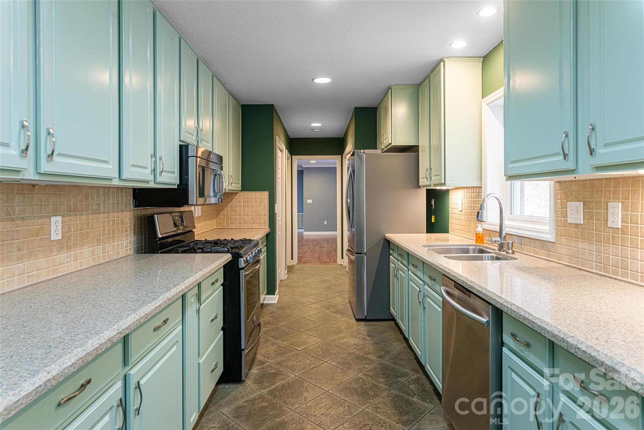 Kitchen view looking towards the dining area (barn doors) - Black Mountain