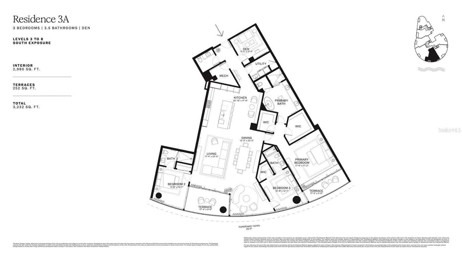 Floorplan Residence 3A - 805 S GULFVIEW BLVD #603A, CLEARWATER BEACH