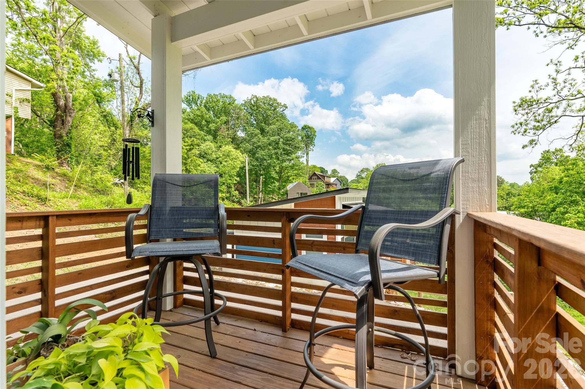 nice open view from kitchen porch in main house - Asheville