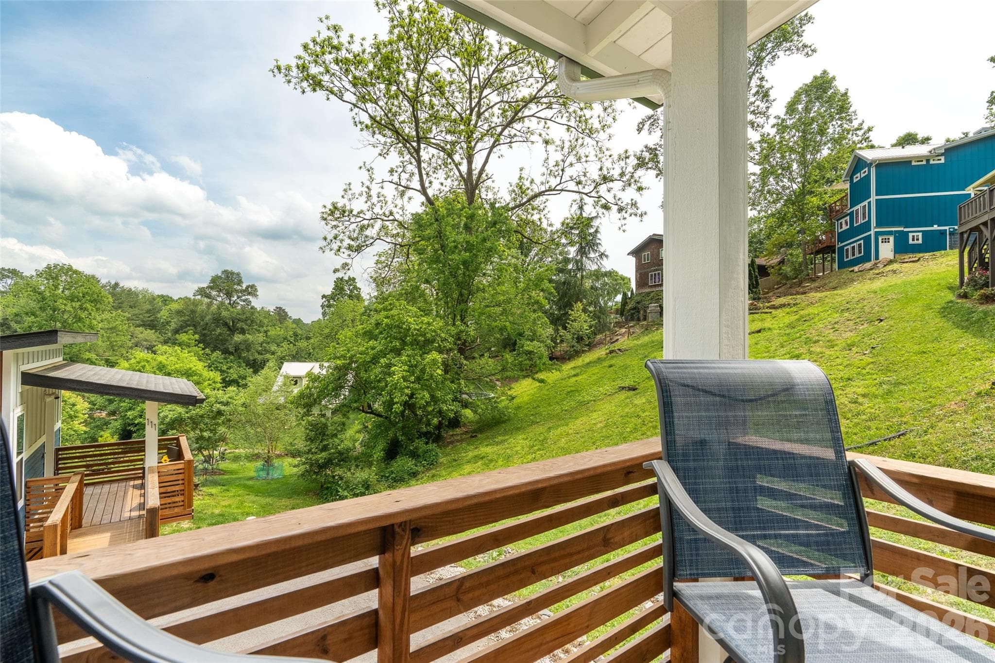 nice view off covered deck for main house - Asheville