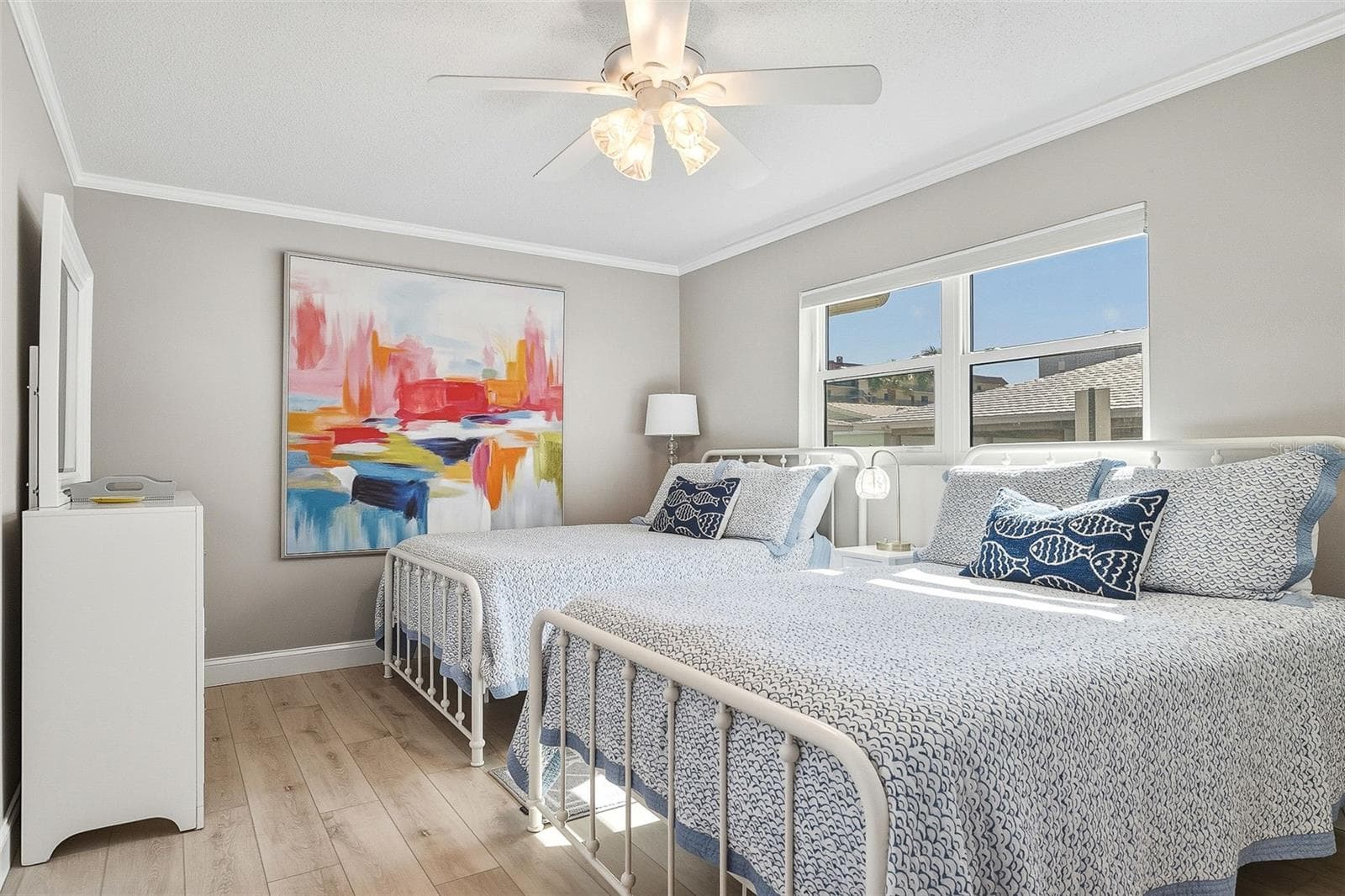Spacious guest bedroom fits two full size beds and offers a private ensuite full bath. - 6300 MIDNIGHT PASS RD #21, SARASOTA