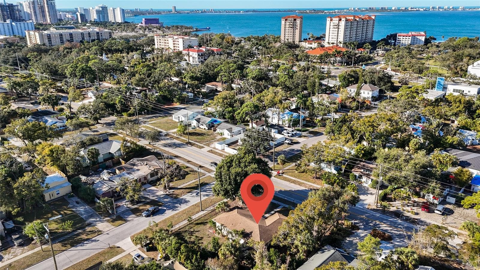 view towards the water - 1504 COCOANUT AVE, SARASOTA