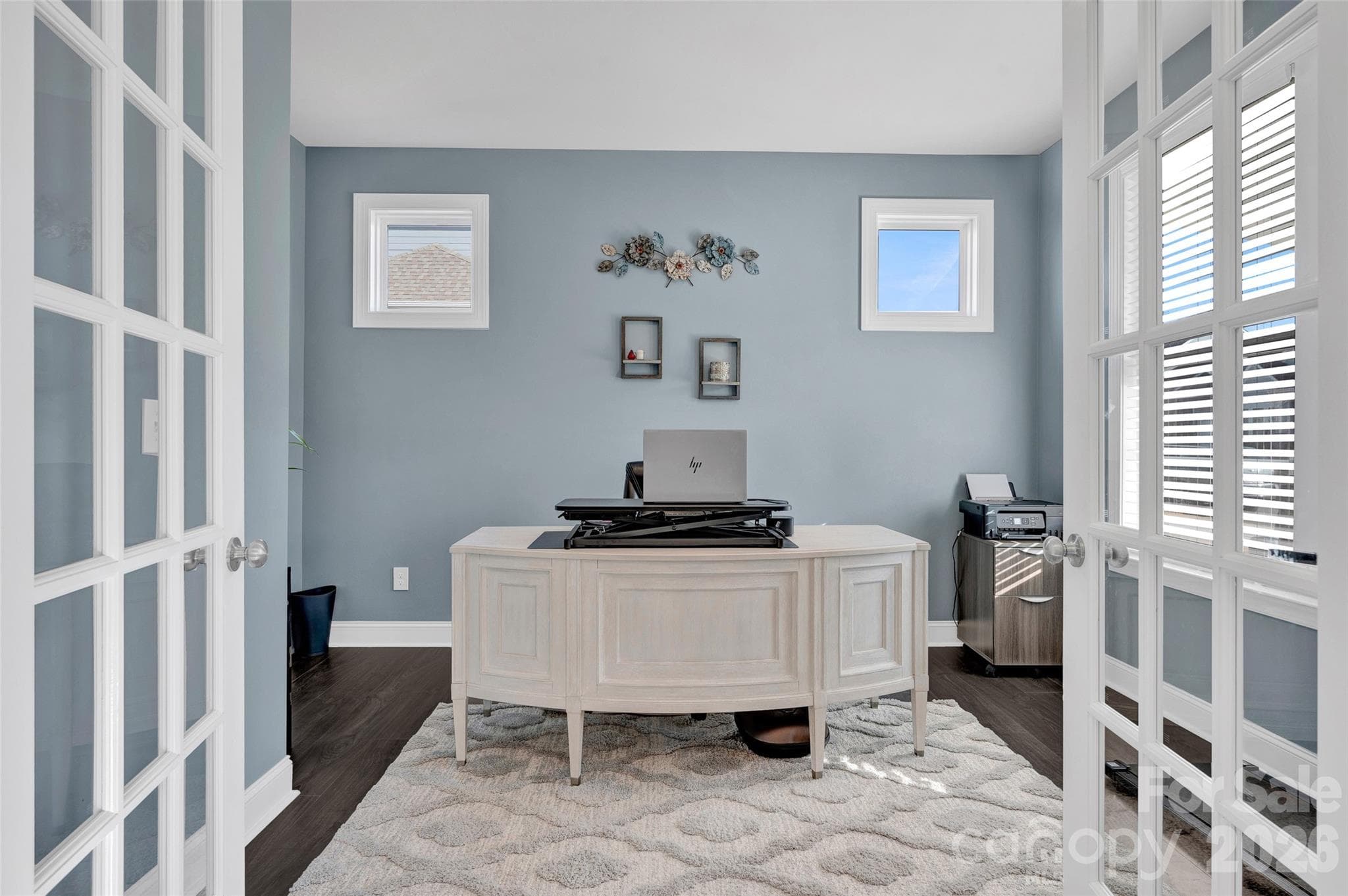 Home Office with French doors - Mooresville