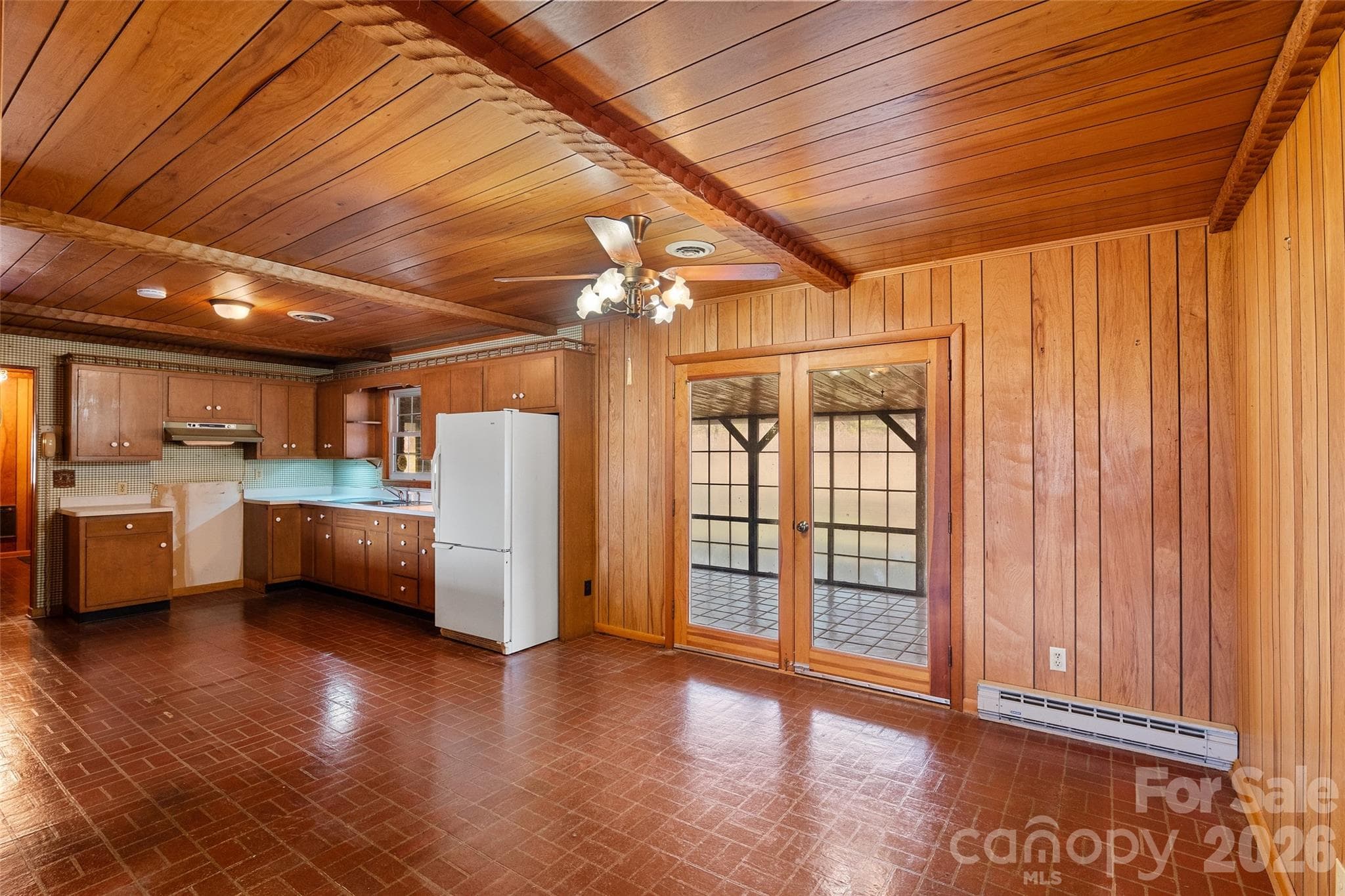 Dining area view from front entry.  French doors lead to expansive screened porch - 591 Landrum Road, Columbus