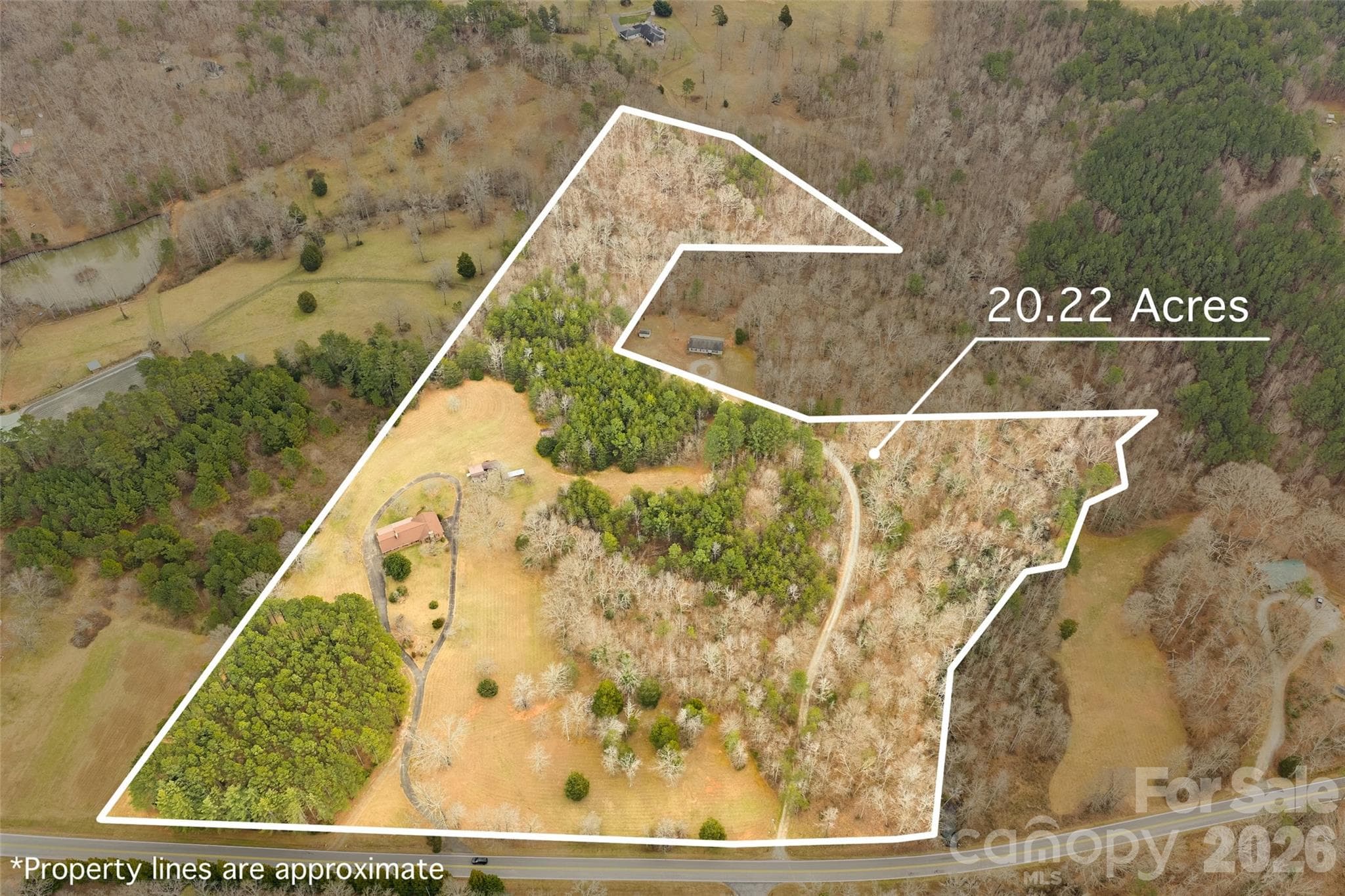 Property is bordered on right by Collinsville Creek - 591 Landrum Road, Columbus
