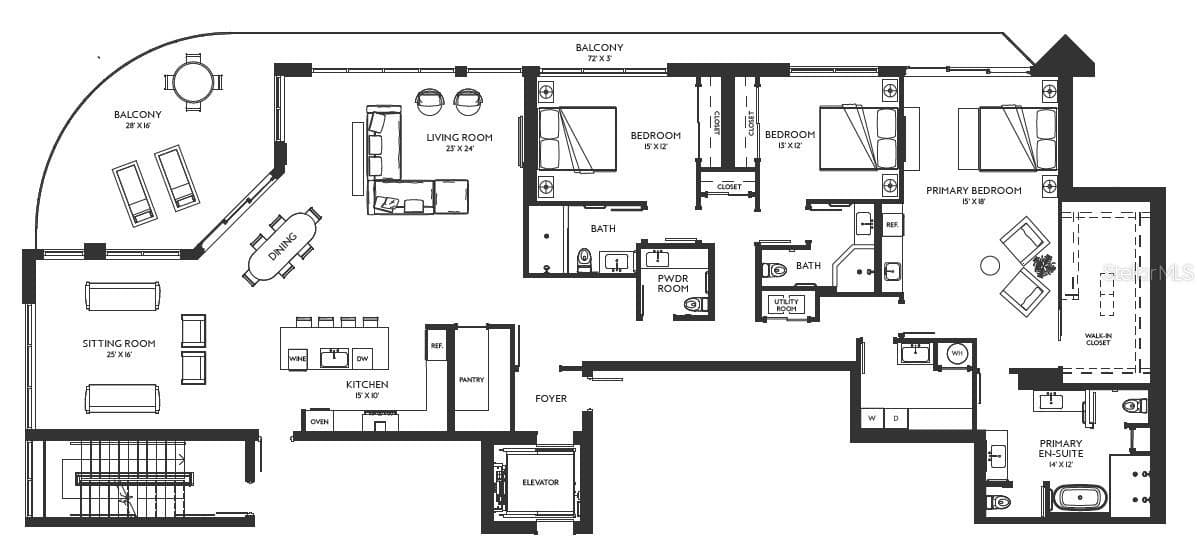 Floorplan A - 290 COCOANUT AVE #601, SARASOTA