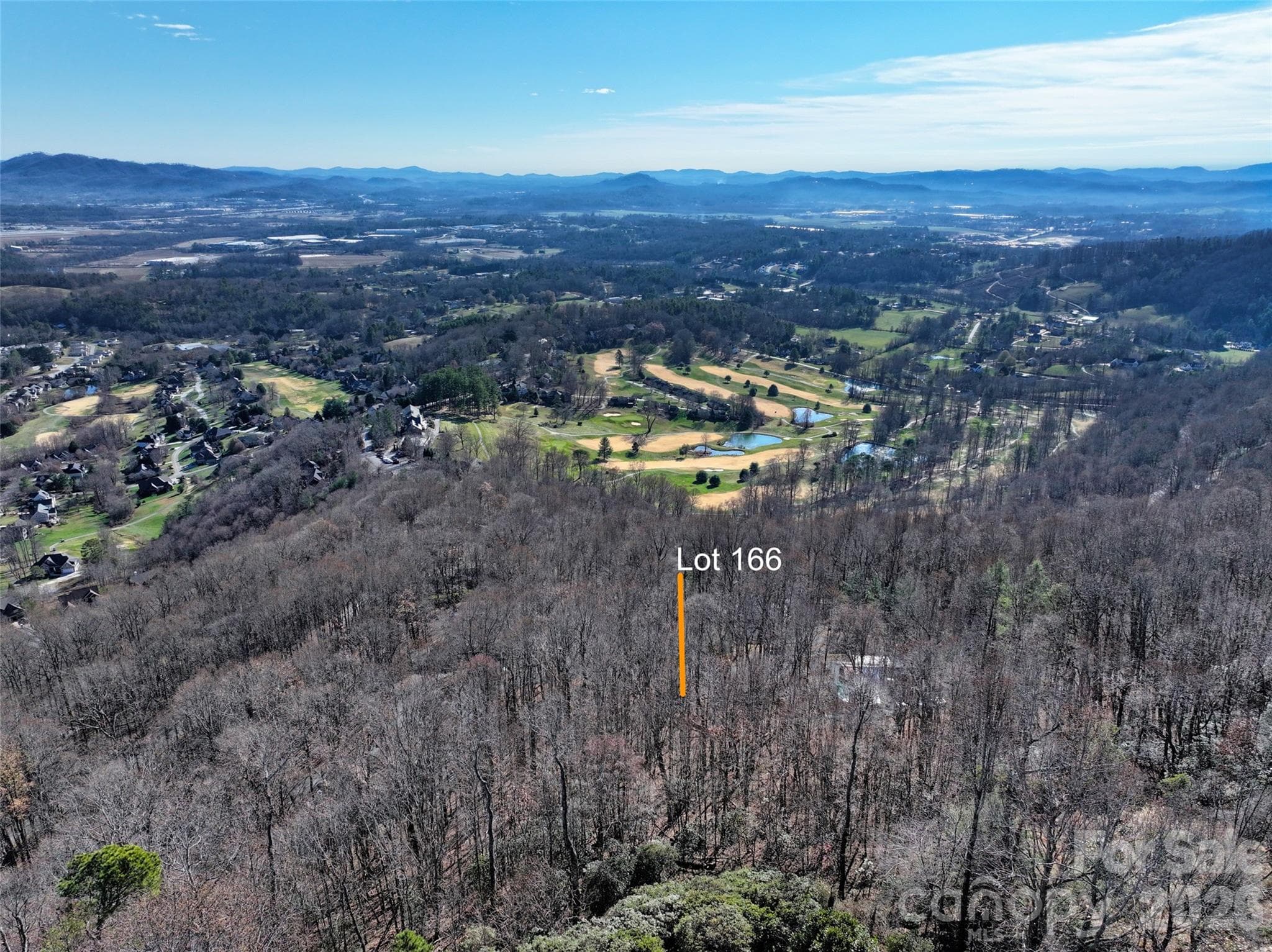 Aerial view with lot marker #2 - 9999 Walnut Drive, Mills River