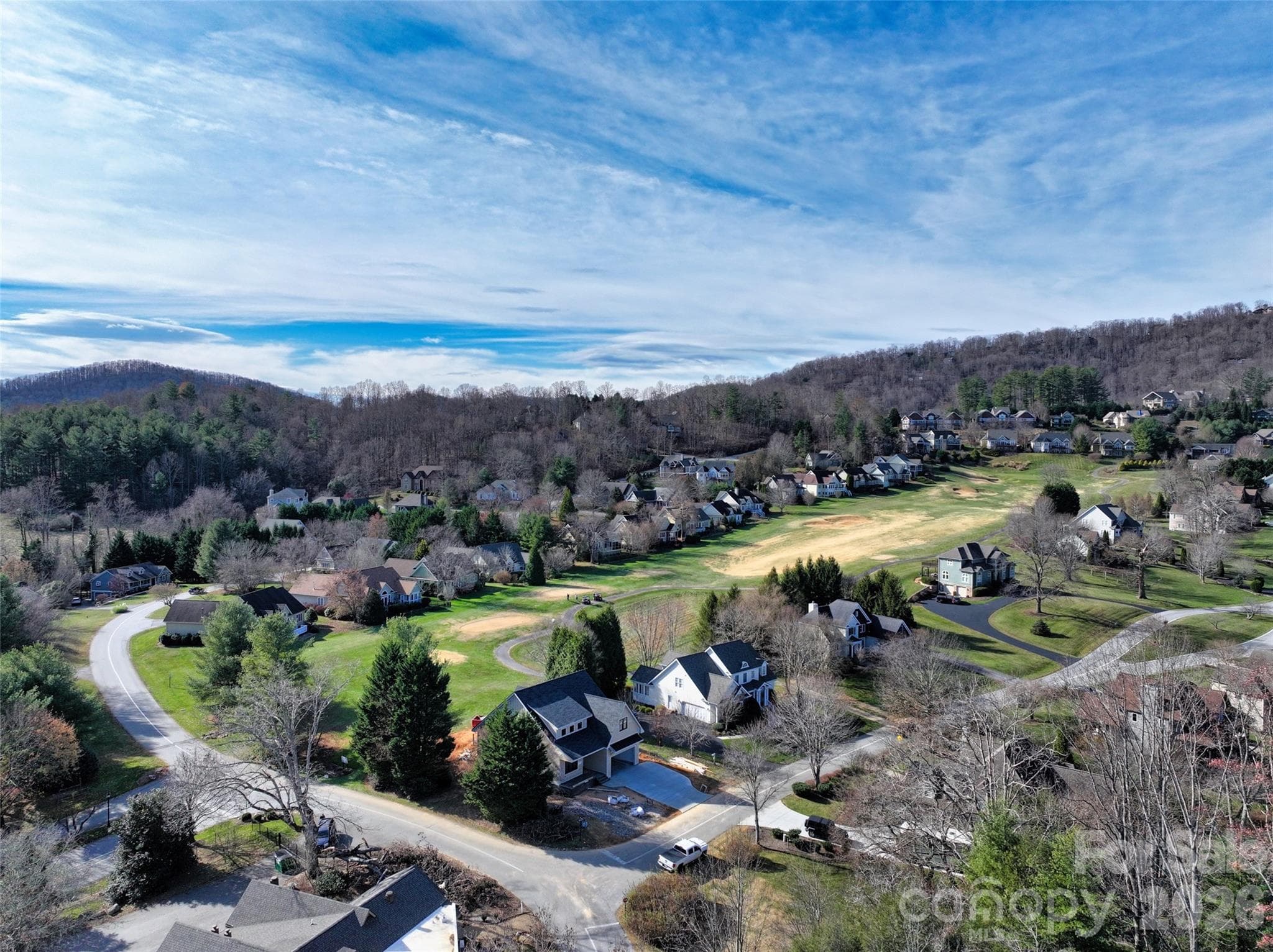Aerial view of the Falls section of High Vista - 9999 Walnut Drive, Mills River