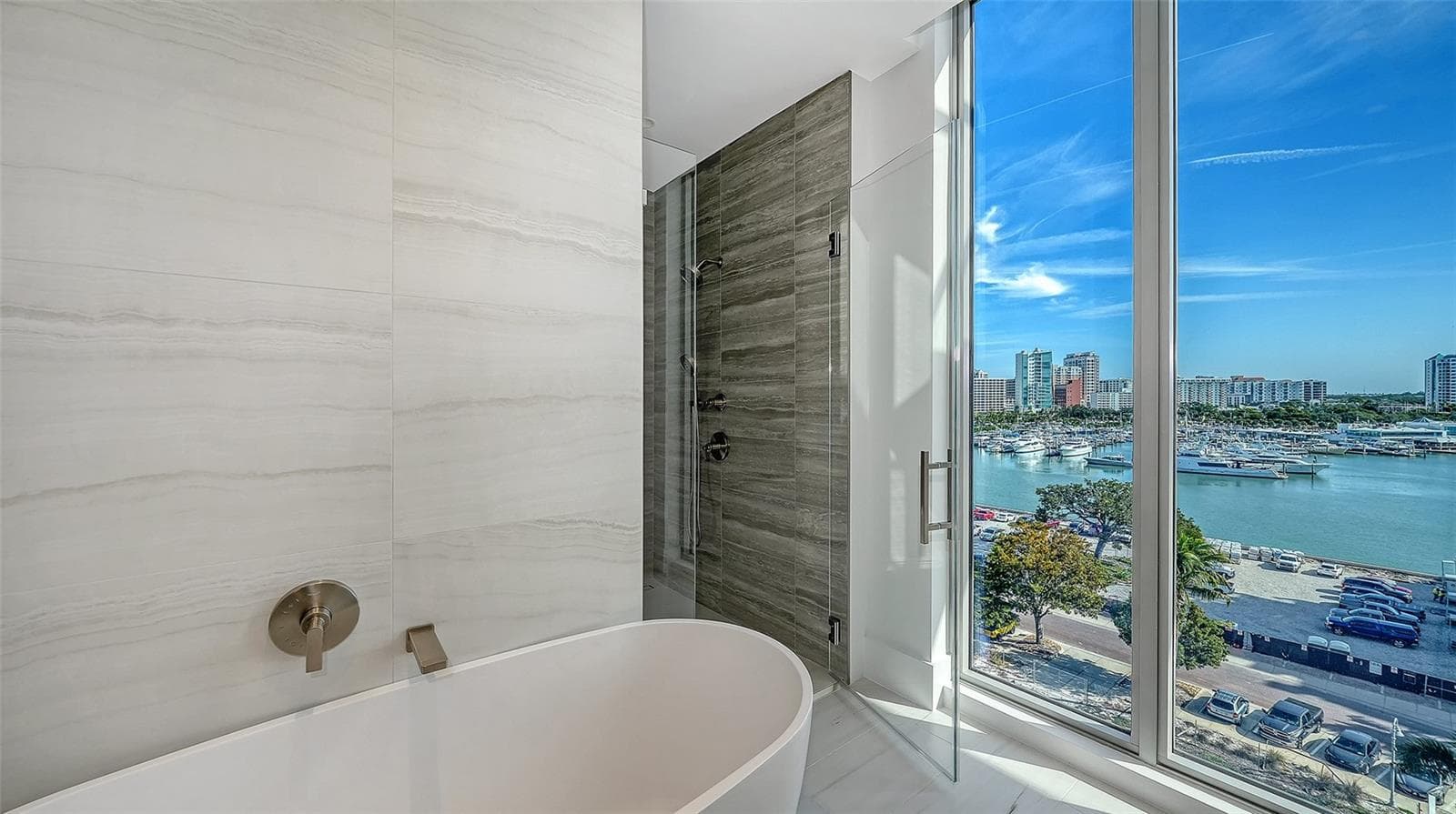 Views from the primary bathroom - 253 GOLDEN GATE POINT #703, SARASOTA
