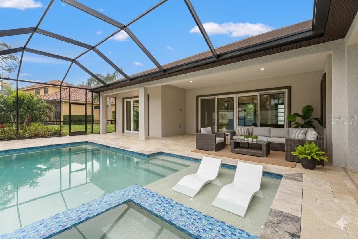 Virtually Staged Resort Style Pool and Spa - 10700 PONTOFINO CIR, TRINITY