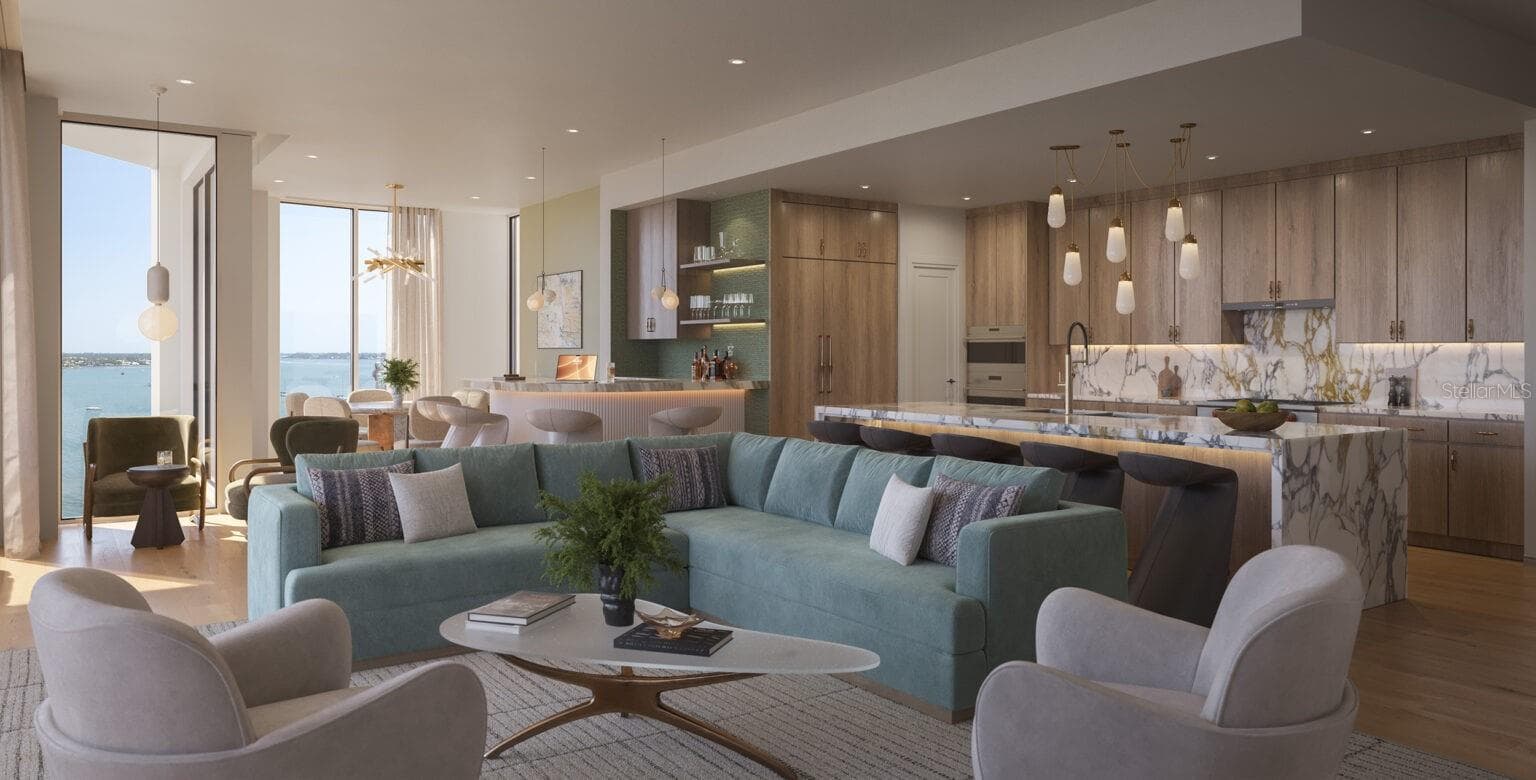 Artist Rendering Great Room - 550 GOLDEN GATE POINT #702, SARASOTA