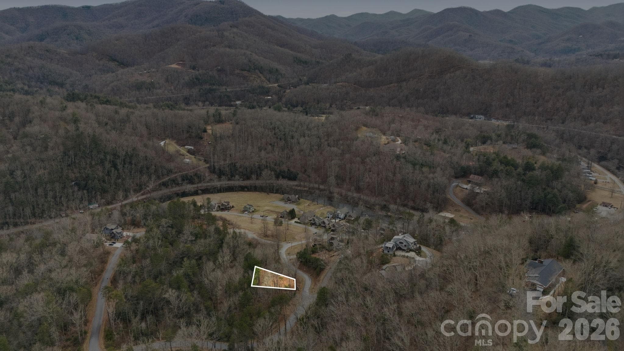 Lot from above with view possibilities - 22 River Club Drive, Cullowhee