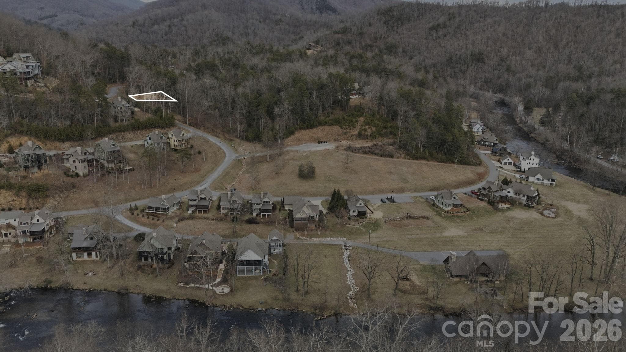 Lot from above with river - 22 River Club Drive, Cullowhee