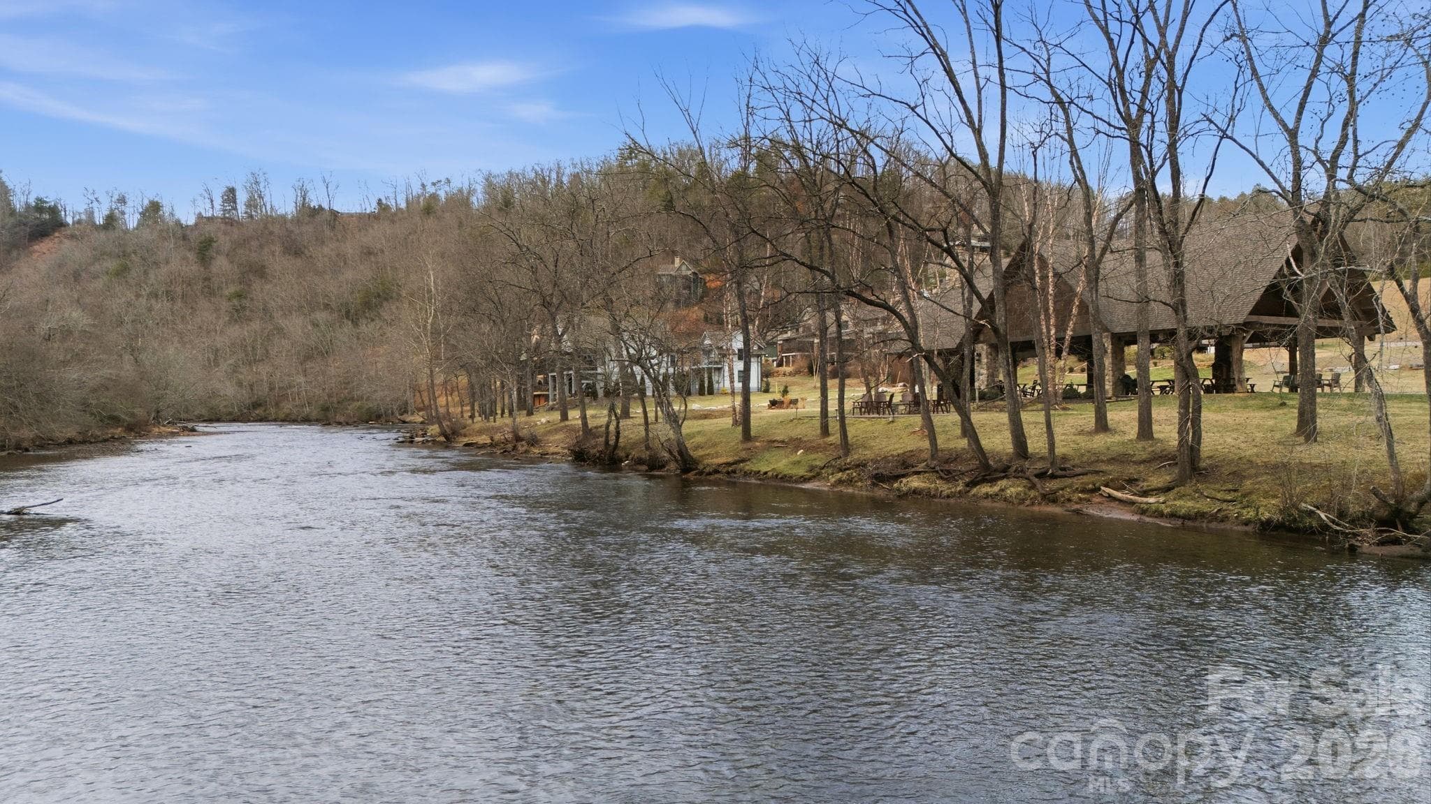 Tuckasegee River with pavilion - 22 River Club Drive, Cullowhee