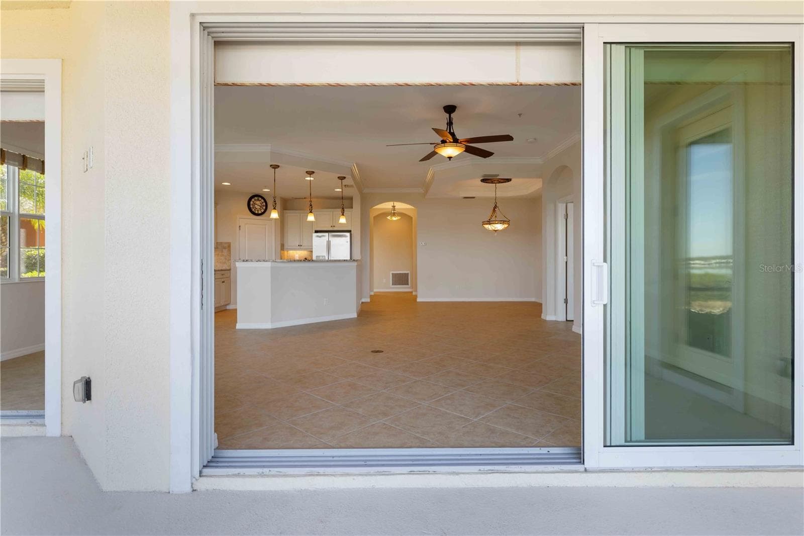 View from the Lanai into the unit. - 1264 RIVERSCAPE ST #B, BRADENTON