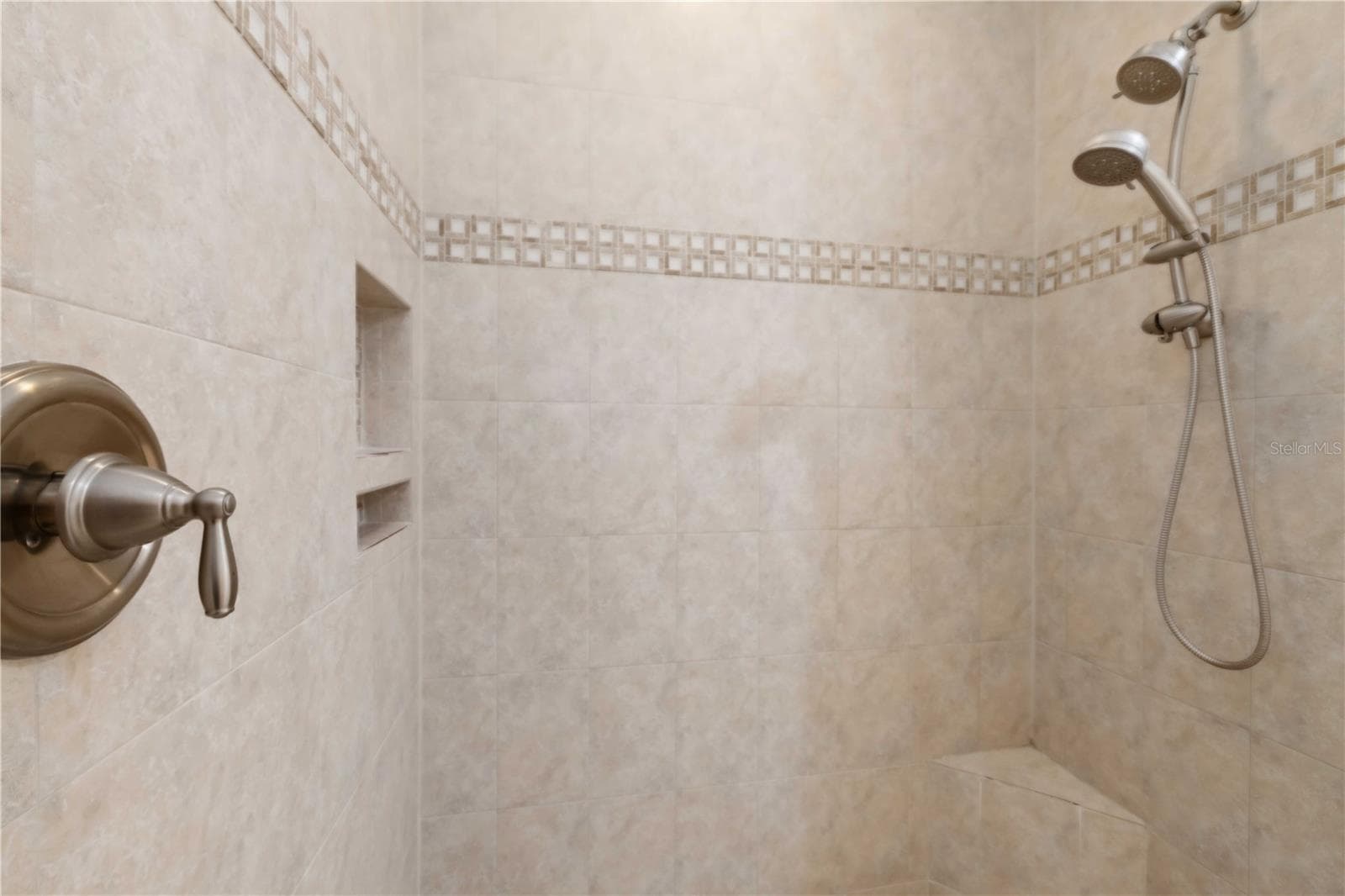 Primary walk-in shower - 1264 RIVERSCAPE ST #B, BRADENTON