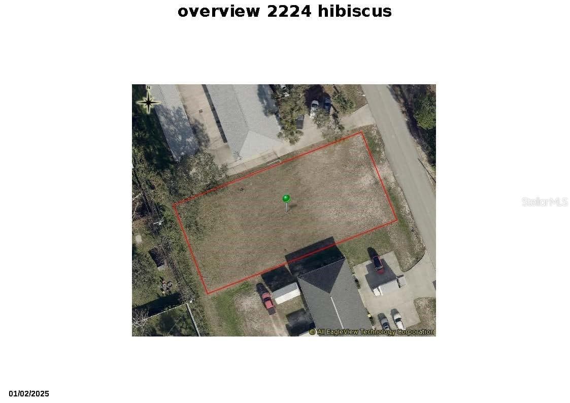 Aerial view of lot - 2224 HIBISCUS DR, EDGEWATER