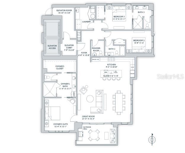 01 Residence Floorplan - 325 GOLDEN GATE PT #701, SARASOTA