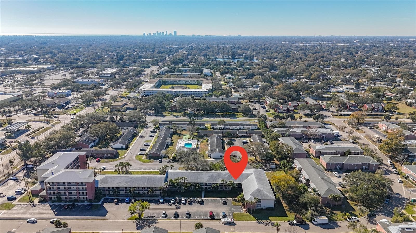 1020 85th Ave N no 119, view toward soutn, St Petersburg city skyline in background - 1020 85TH AVE N #119, ST PETERSBURG