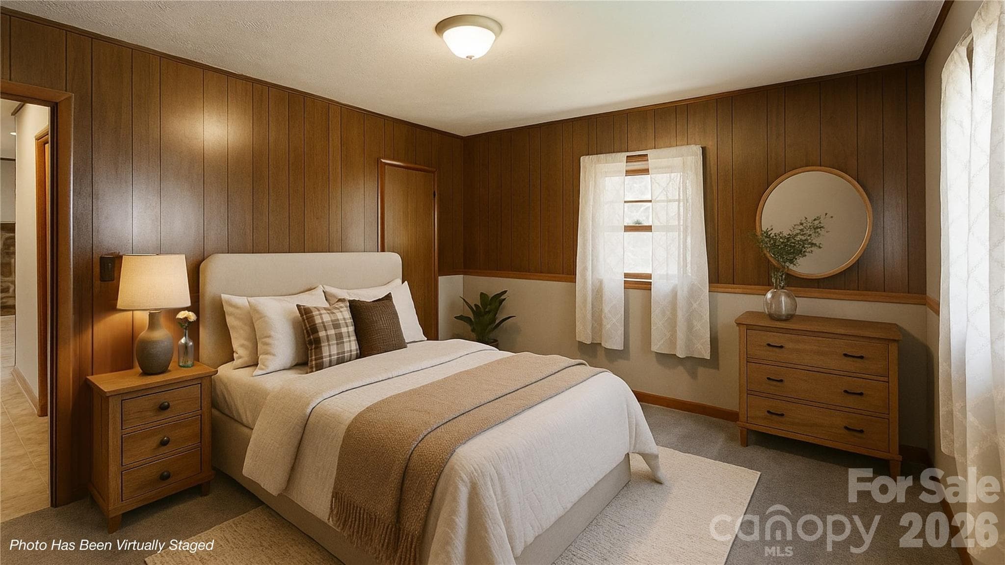 virtually staged bedroom to bring vision - 560 Bailey Mountain Road, Mars Hill