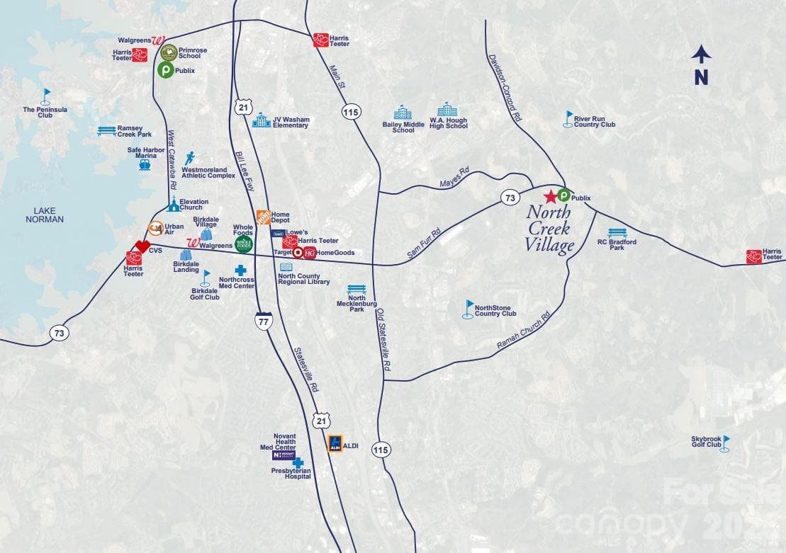 North Creek Village Community Map - 11423 Prosperity Church Road, Huntersville