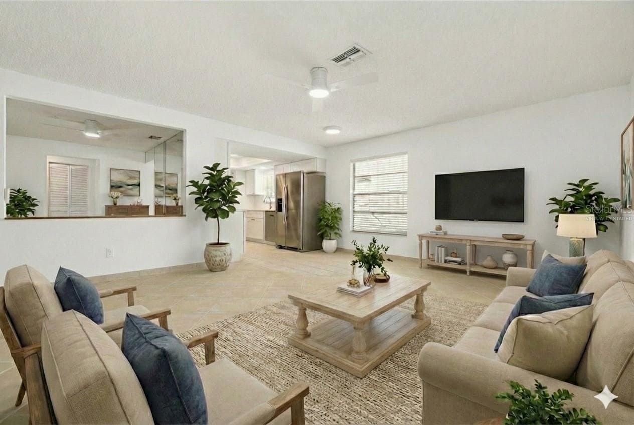 Virtually Staged Living Room - 3569 OAK LAKE DR, PALM HARBOR