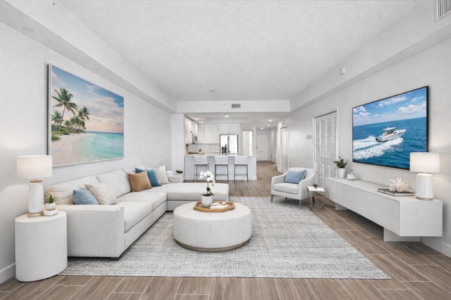 Family room virtually staged - 125 ISLAND WAY #304, CLEARWATER BEACH