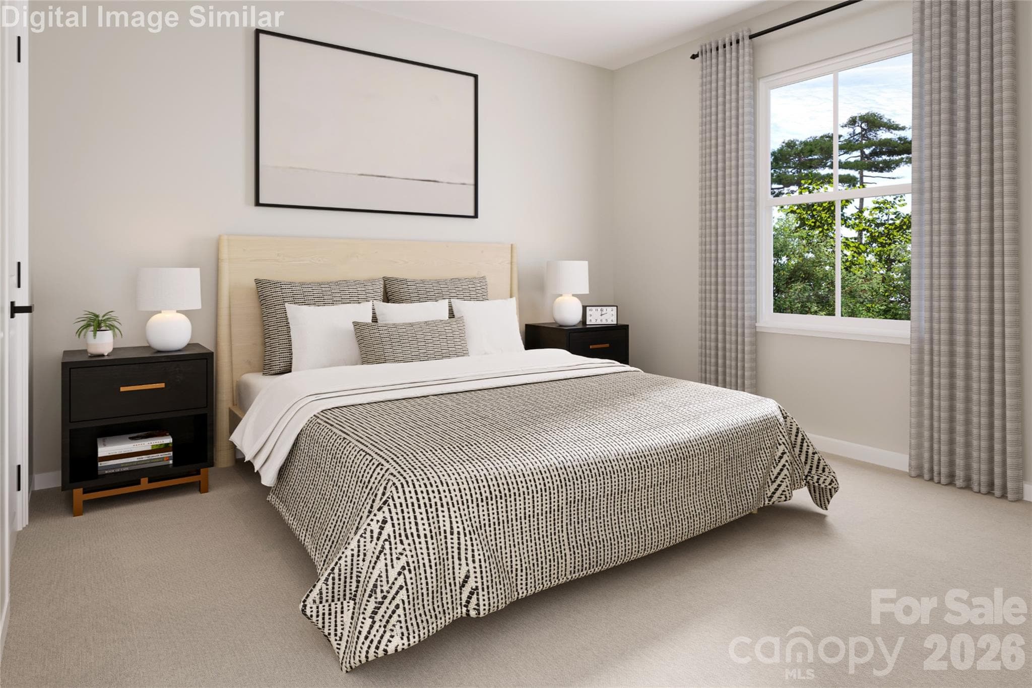 A welcoming guest bedroom filled with natural light — a clean, versatile space you can decorate to your own taste and style. - 4024 Kelton Way, Charlotte
