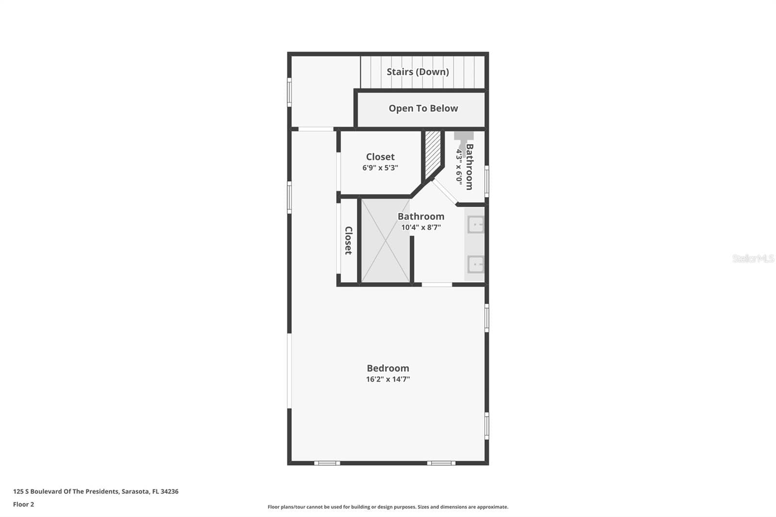 Floor plan upstairs - 125 S BLVD OF PRESIDENTS, SARASOTA