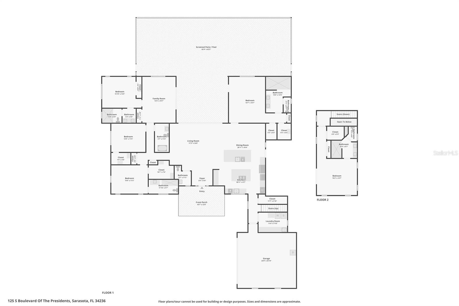 Floor plan down and upstairs - 125 S BLVD OF PRESIDENTS, SARASOTA