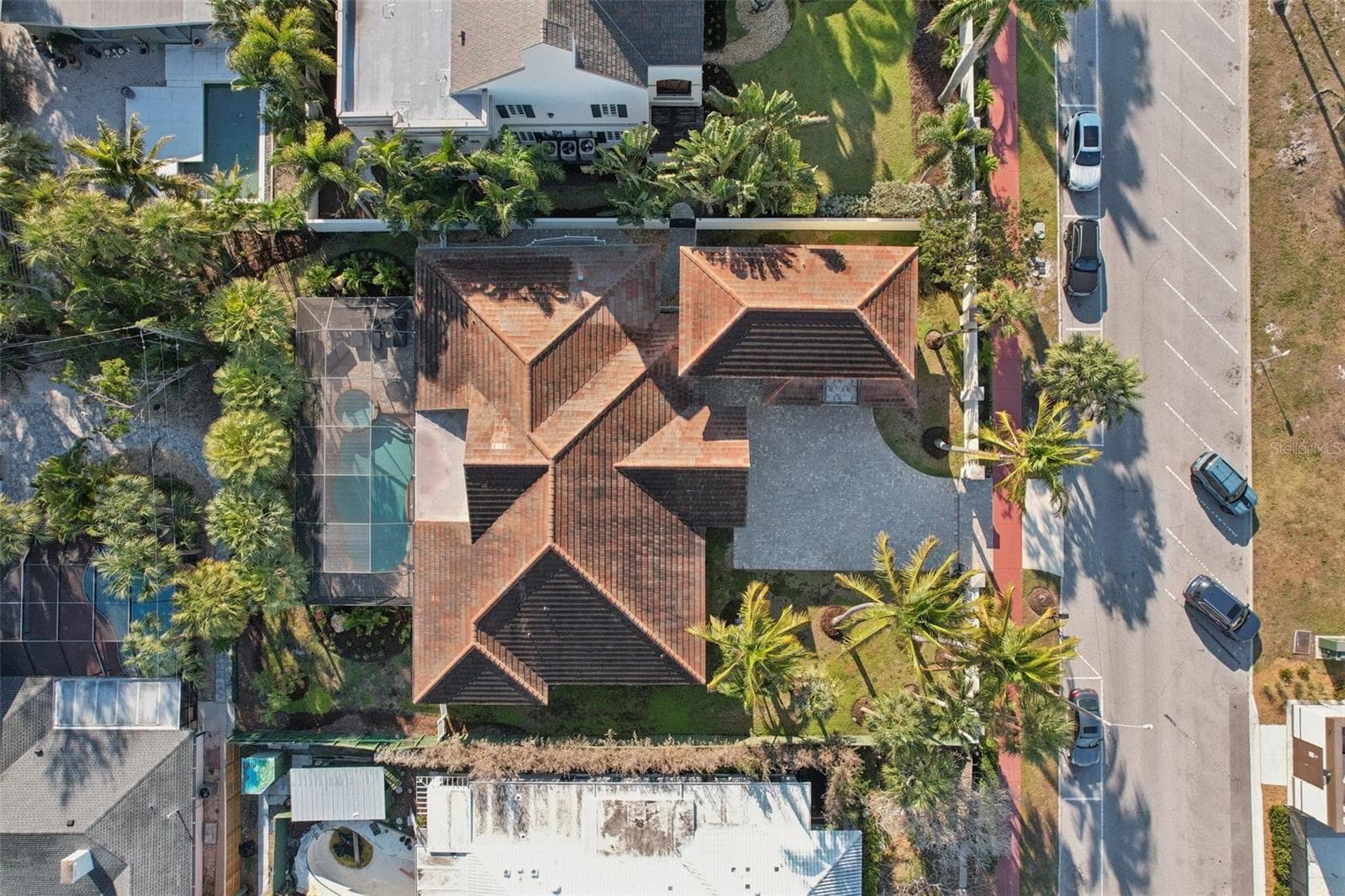 Aerial view of the house - 125 S BLVD OF PRESIDENTS, SARASOTA