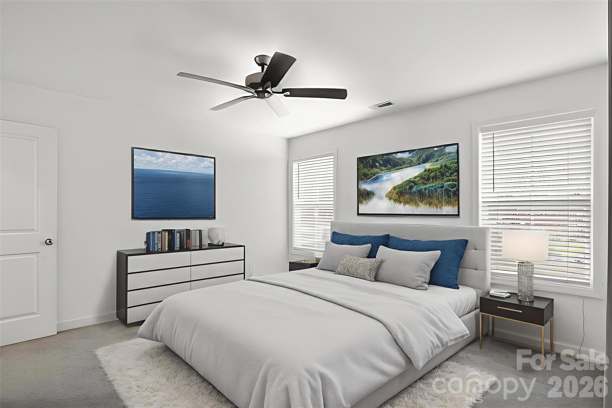 Primary Bedroom Virtually Staged - 1526 Shepard Street, Kannapolis
