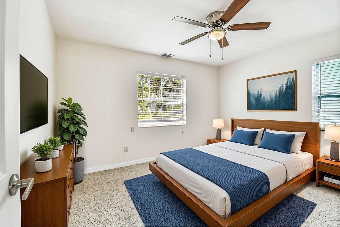 East Residence - Primary Bedroom Virtually Staged - 1101 81ST AVE N, ST PETERSBURG
