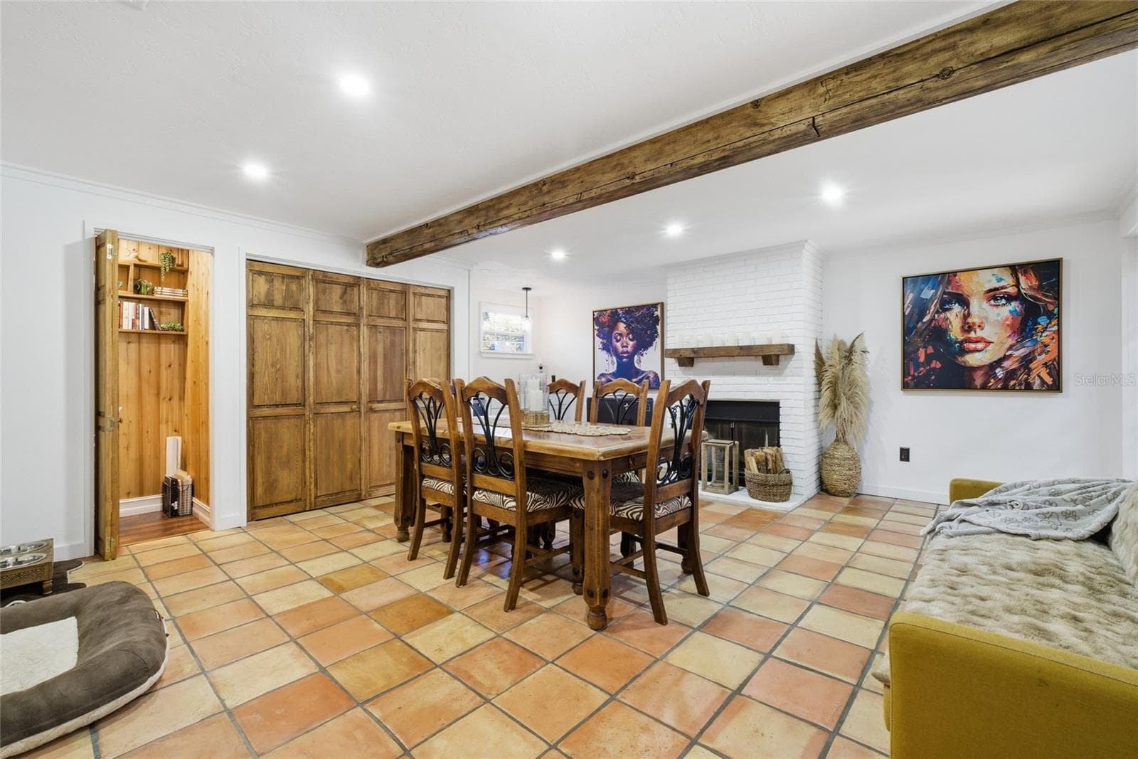 Main House - Dining or Second Living Space with Fireplace - 1927 ELAND AVE, WINTER PARK