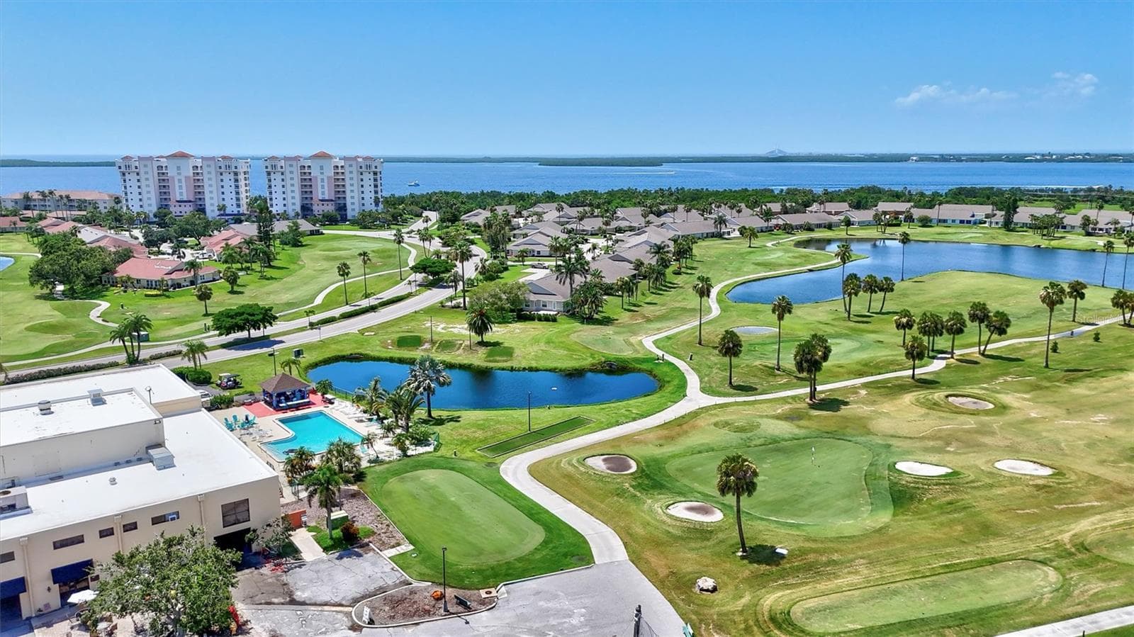 Aerial View of Club Golf Course and Bay Club Building - 2925 TERRA CEIA BAY BLVD #2703, PALMETTO