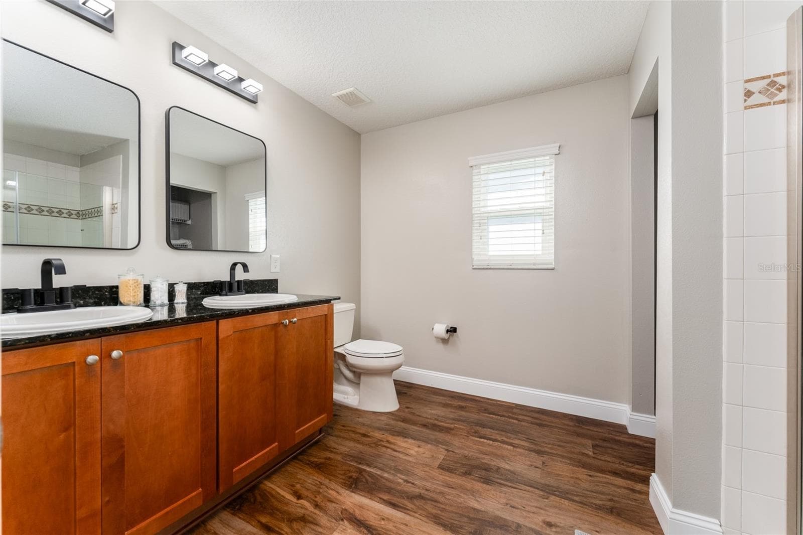 Primary bathroom with taller comfort vanity. - 5431 SANDY SHELL DR, APOLLO BEACH