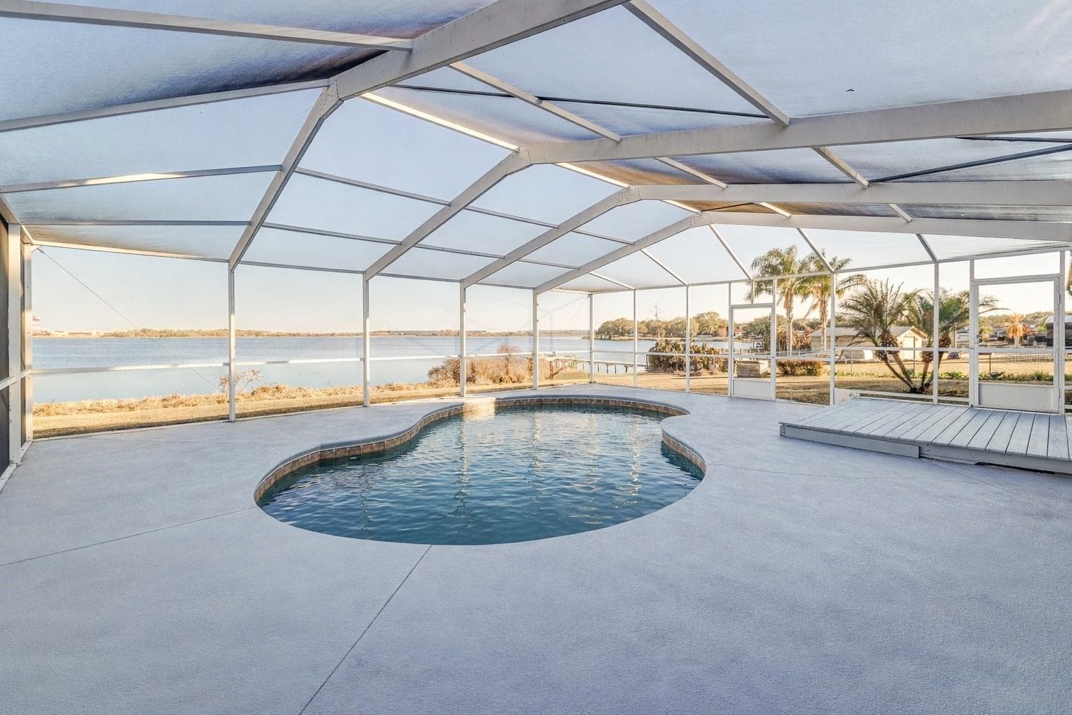 Pool View with expansive Lake Agnes View - 411 EDGEWATER DR, POLK CITY