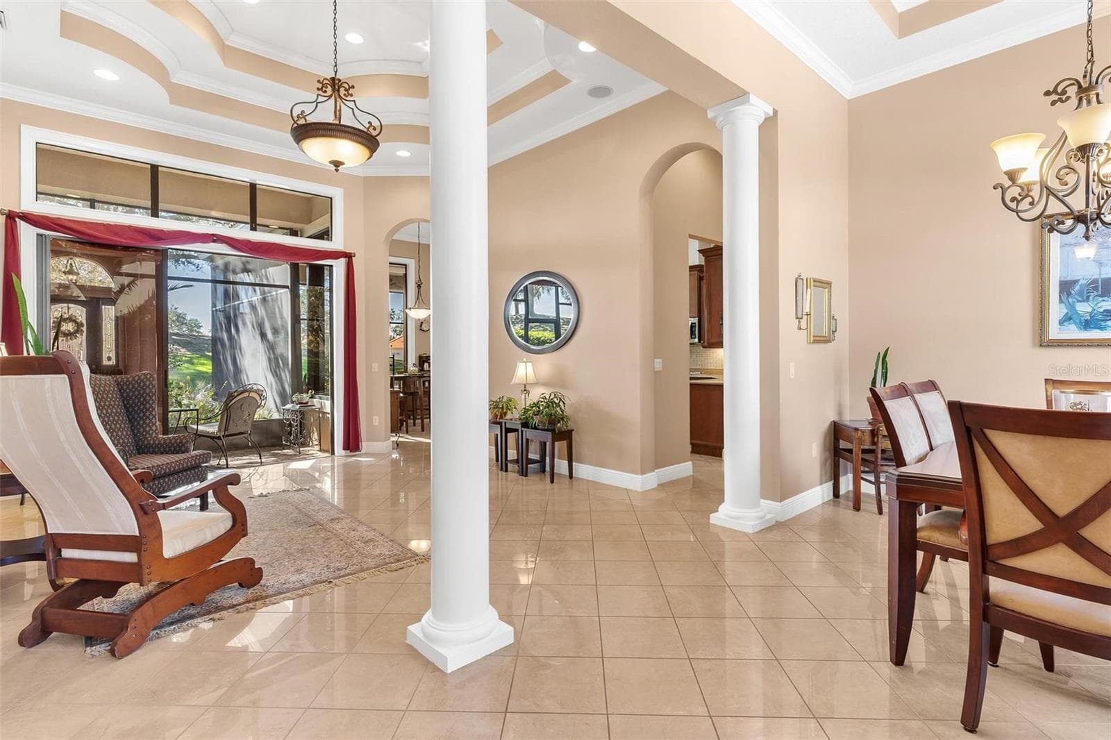 Formal Living area with gorgeous tile & private screen Porch - 26309 SAN GABRIEL, HOWEY IN THE HILLS