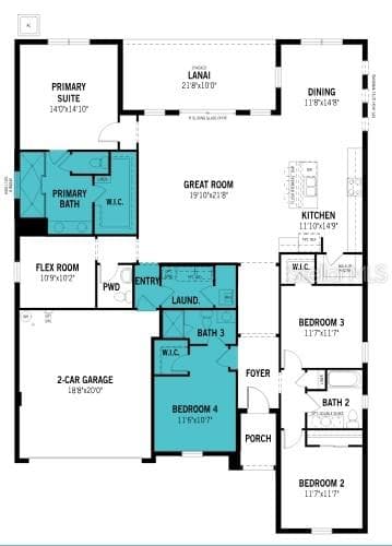 Rainwood Lot 48 Floorplan with Upgrades - 324 FREE RANGE DR, GROVELAND
