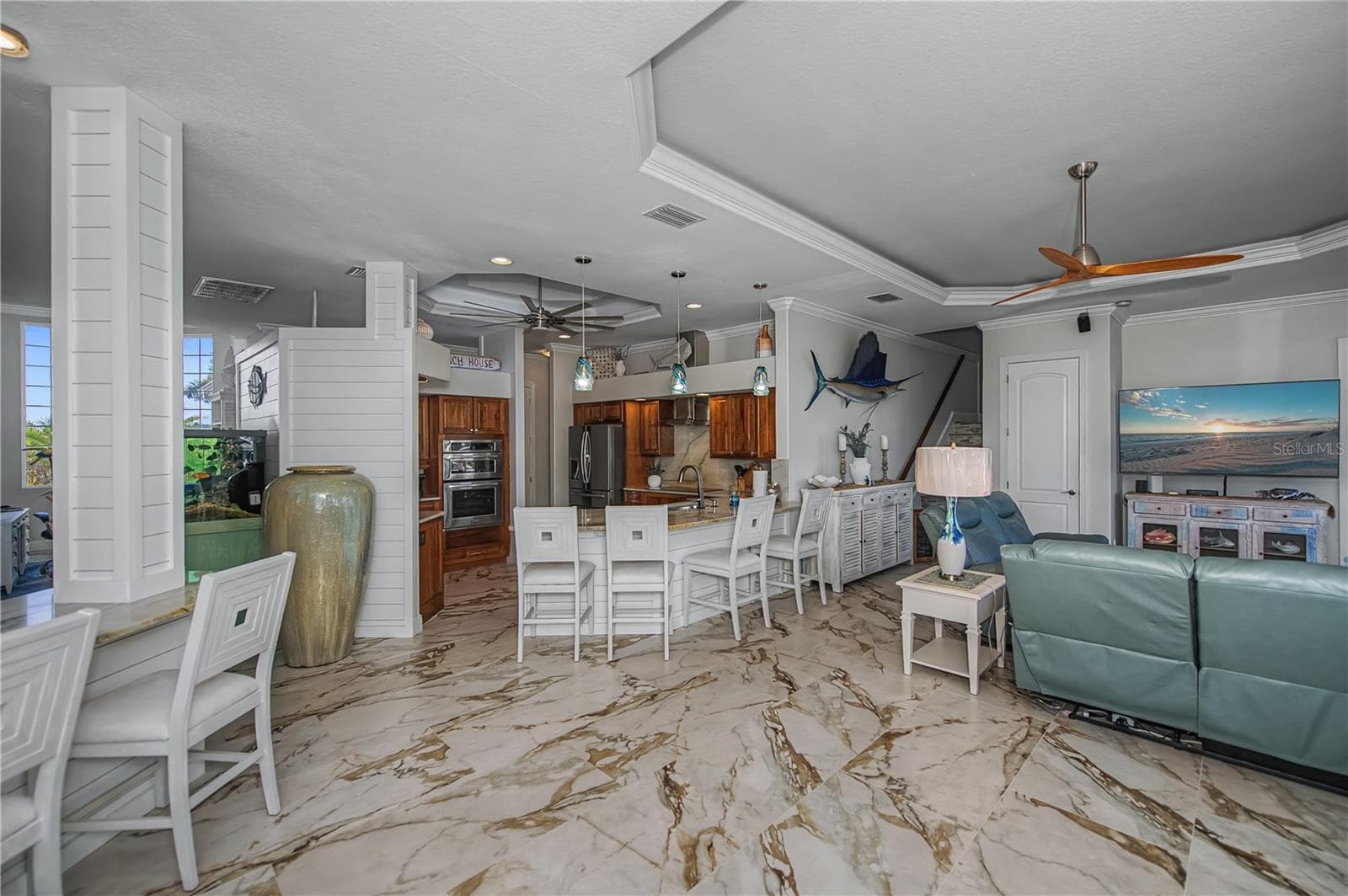 View from Breakfast Bar of Family Room and Kitchen Breakfast Bar - 290 TAIT TER SE, PORT CHARLOTTE