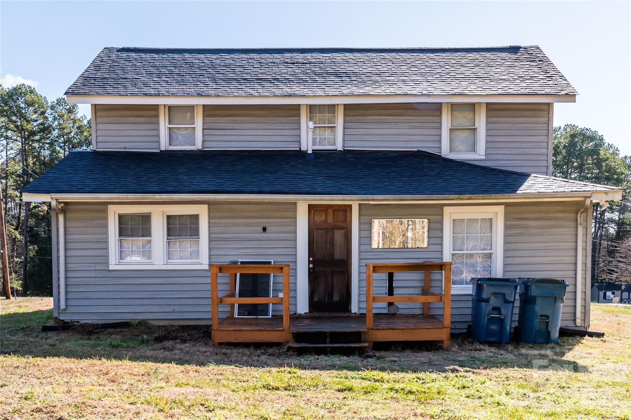 Rear of primary home with Deck - 470 & 460 S Moose Road, Mount Pleasant