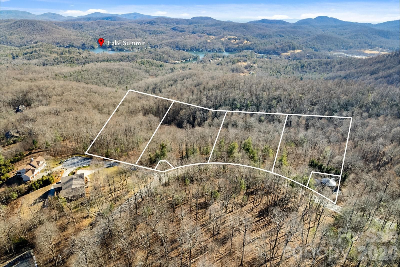 Aerial of all four lots looking towards Summit Lake. - 0000 Pinnacle Mountain Road, Zirconia