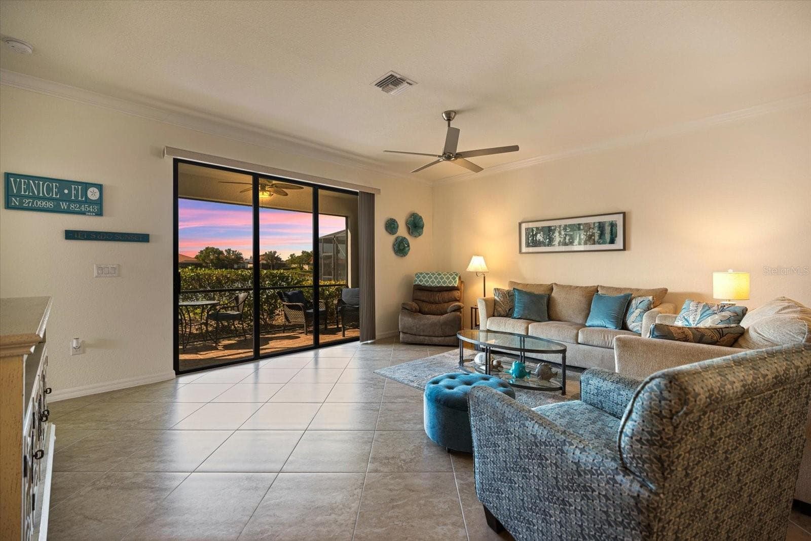Sunset view from living room - 19393 CRUISE DR, VENICE