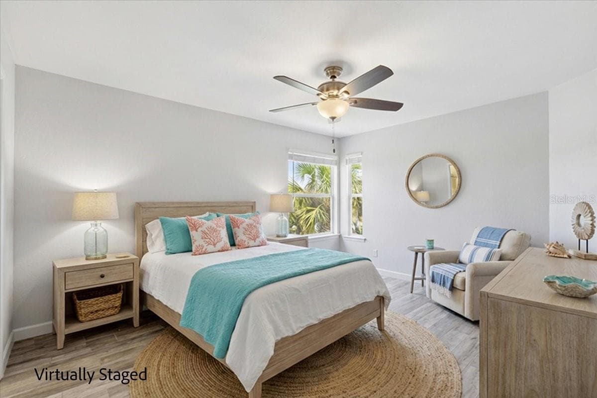 Staged Master bedroom - 11 OLD MILL DR #9C, CEDAR KEY