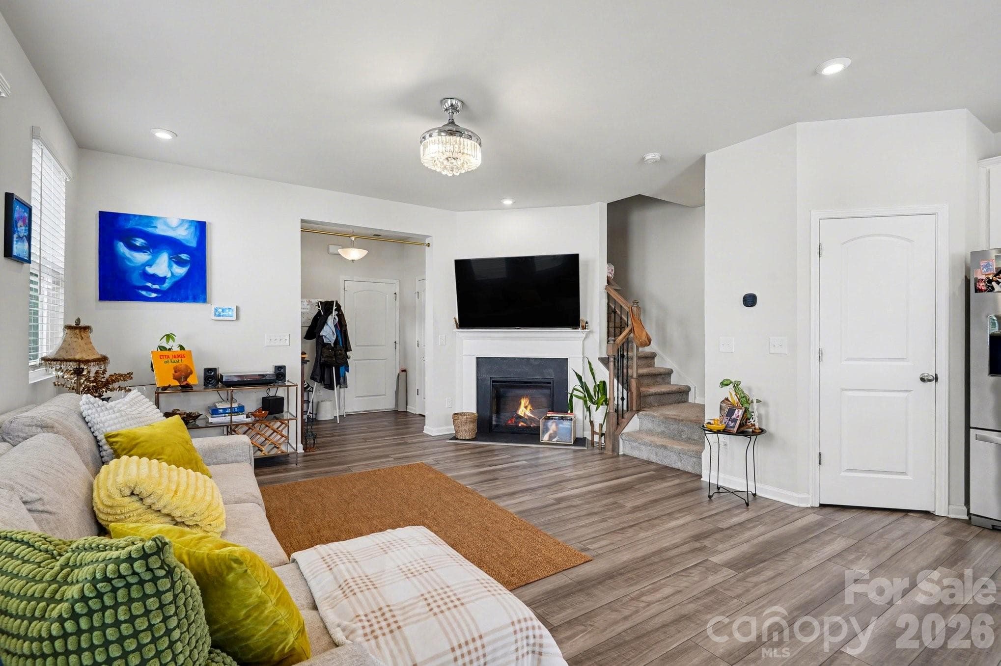 Living Room and Fireplace - Charlotte