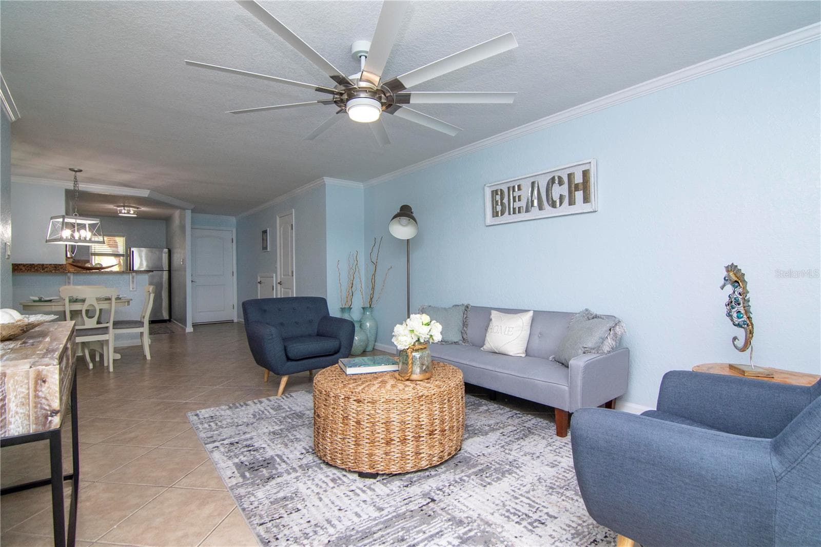 Living - Dining Staged - 2675 ST JOSEPHS DR E #B, DUNEDIN
