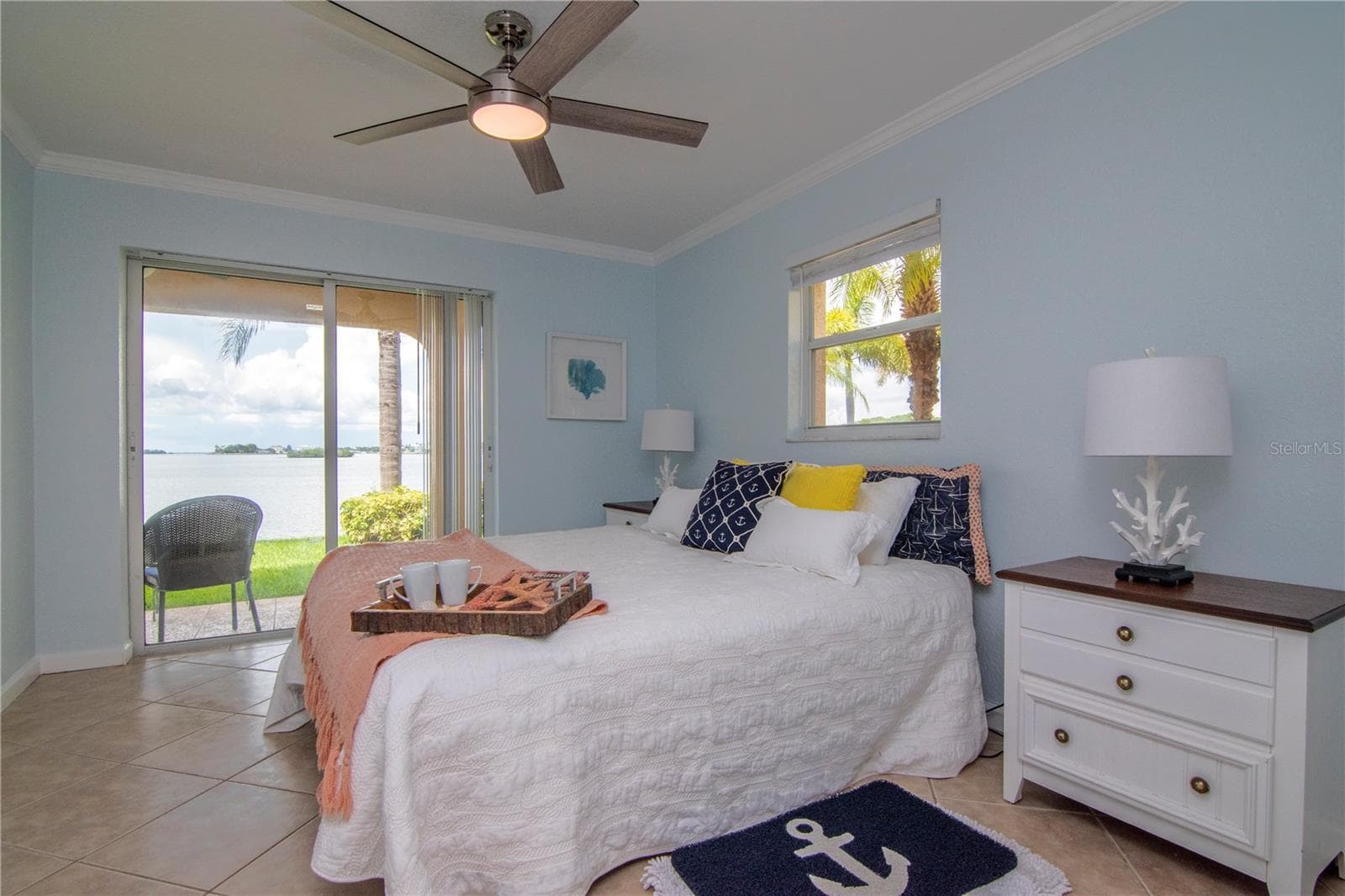 Bayfront Primary Bedroom – Photo Shows Staging - 2675 ST JOSEPHS DR E #B, DUNEDIN
